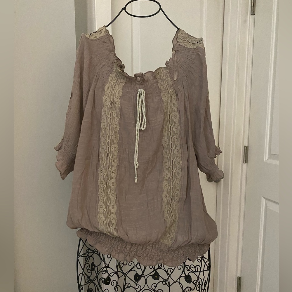 Claudia Richards XL sheer bohemian top